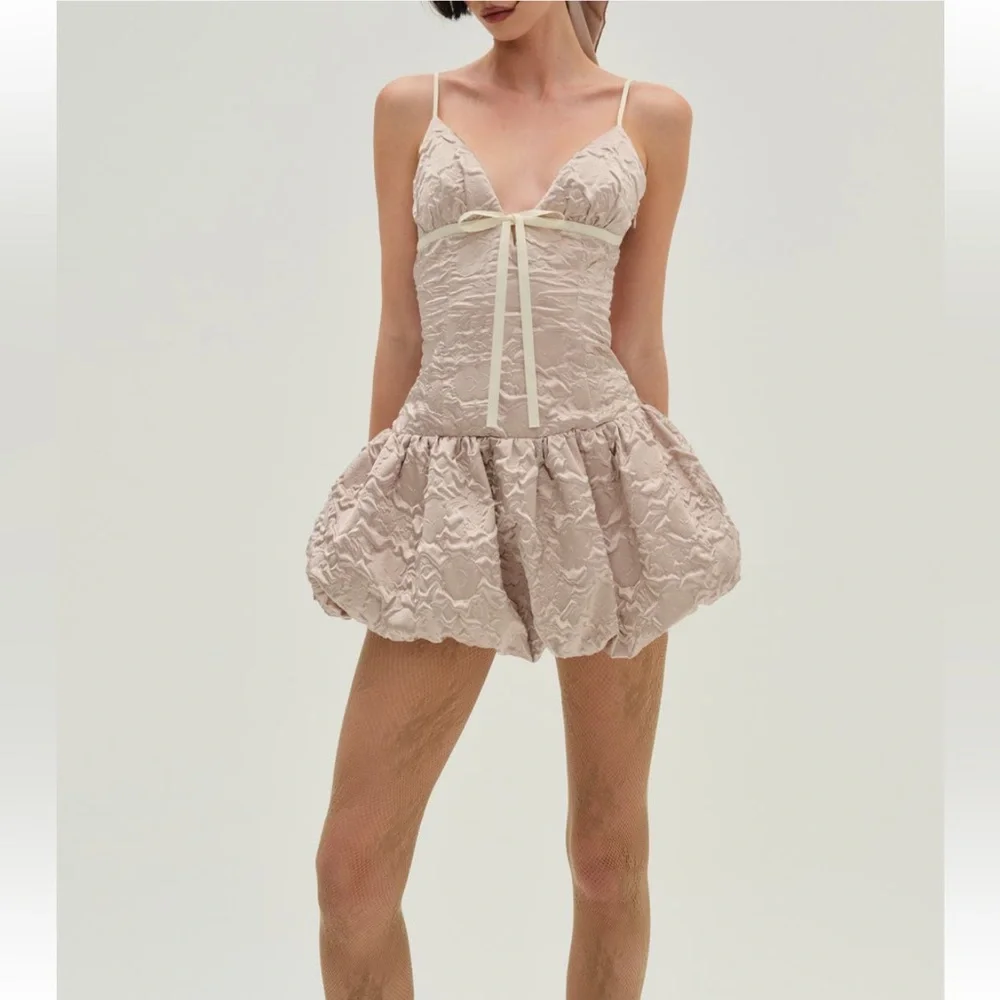 NWT For Love and Lemons‎ Satin Bubble Skirt Mini Dress